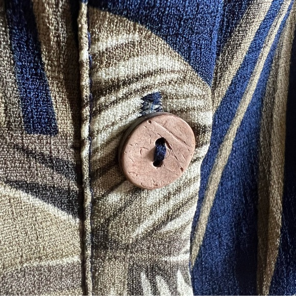 Naif Tropical Palm Leaf Sundress Button Front Pockets Women Plus Size 2X Dress - Picture 6 of 13